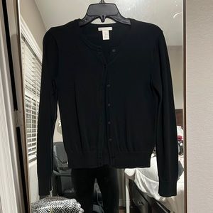 Black cardigan sweater